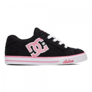 DC Shoes Chelsea Skate Sko Børn Sort Lyserød | FRCA-75149