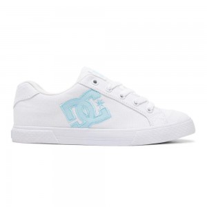 DC Shoes Chelsea Skate Sko Dame Hvide Blå | ULOP-06452