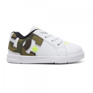 DC Shoes Court Graffik Skate Sko Børn Hvide | JZFM-07562