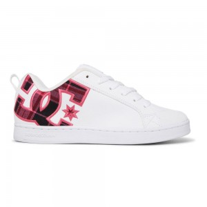 DC Shoes Court Graffik Skate Sko Dame Hvide Lyserød | FVNG-72631