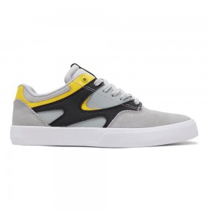 DC Shoes Kalis Vulc Skate Sko Herre Grå Gul | IELG-26754