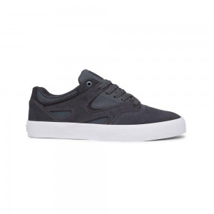 DC Shoes Kalis Vulc Skate Sko Herre Grå Sort | BXAS-56943