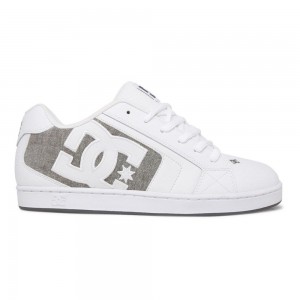 DC Shoes Net Skate Sko Herre Hvide Grå | IXYW-13087