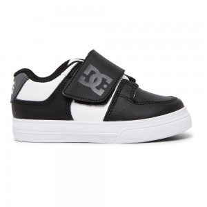 DC Shoes Pure Skate Sko Børn Sort Hvide | MCAX-31025