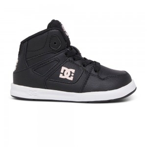 DC Shoes Pure Skate Sko Børn Sort Lyserød | IYVD-39016