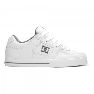 DC Shoes Pure Skate Sko Herre Hvide Grå | PYDO-75904