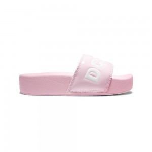 DC Shoes Slides Sandaler Dame Lyserød Hvide | OTFW-06325