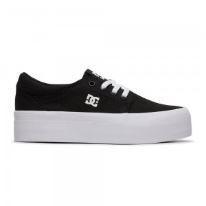 DC Shoes Trase Skate Sko Børn Sort Hvide | WAYV-13890