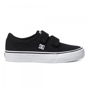 DC Shoes Trase Skate Sko Børn Sort Hvide | GTUV-81250