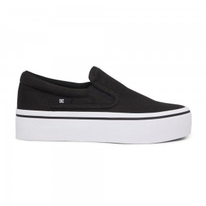 DC Shoes Trase Skate Sko Dame Sort Hvide | JDOC-98063