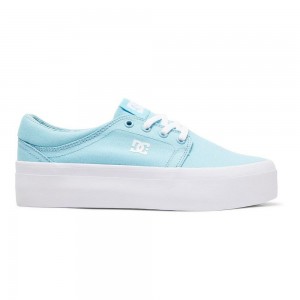 DC Shoes Trase TX Skate Sko Dame Blå Hvide | VKJI-10256