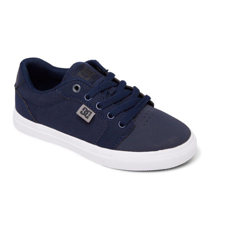 DC Shoes Anvil Skate Sko Børn Mørkeblå Grå | LZDC-85197