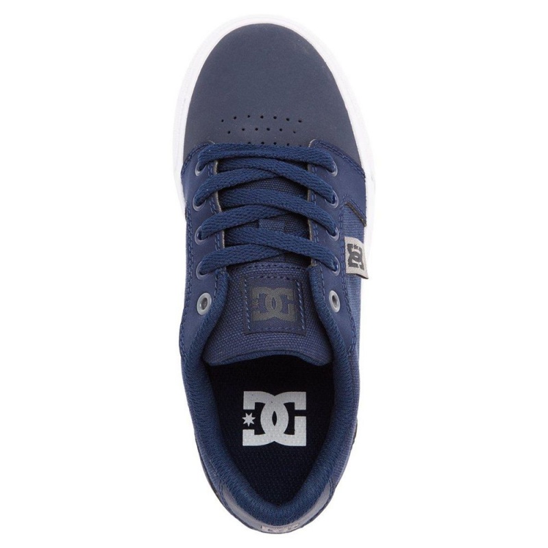 DC Shoes Anvil Skate Sko Børn Mørkeblå Grå | LZDC-85197