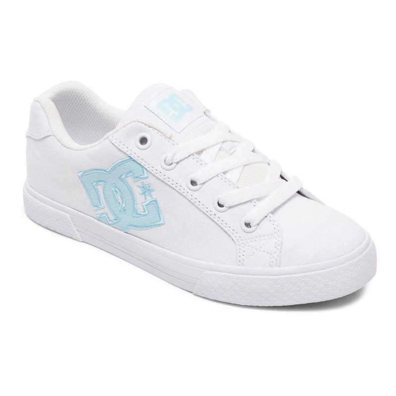 DC Shoes Chelsea Skate Sko Dame Hvide Blå | ULOP-06452