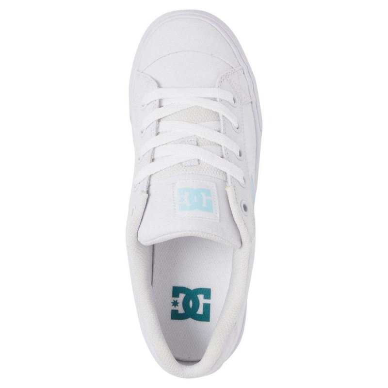 DC Shoes Chelsea Skate Sko Dame Hvide Blå | ULOP-06452