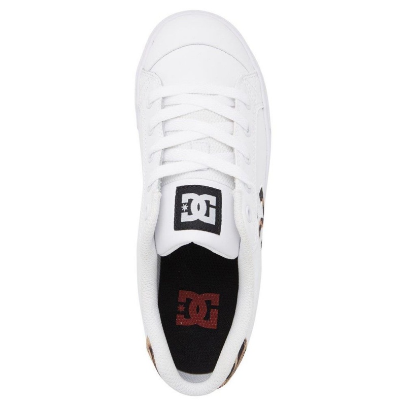 DC Shoes Chelsea Skate Sko Dame Hvide Leopard | OJSW-36980