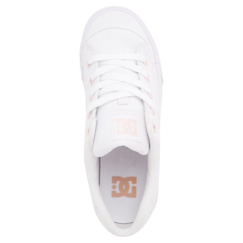 DC Shoes Chelsea Skate Sko Dame Hvide Lyserød | SMEA-50827