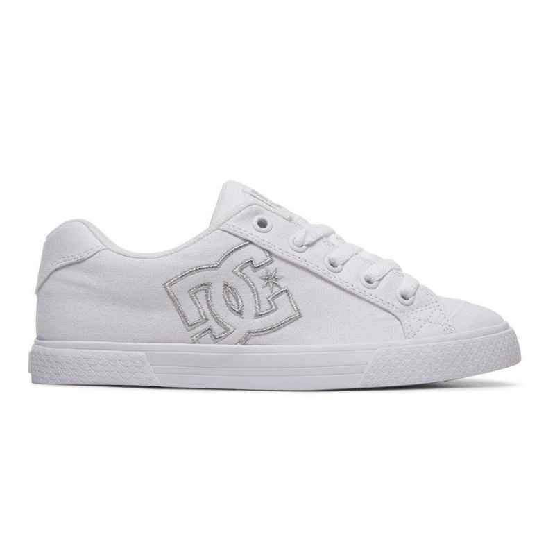 DC Shoes Chelsea Skate Sko Dame Hvide Sølv | FETO-45612