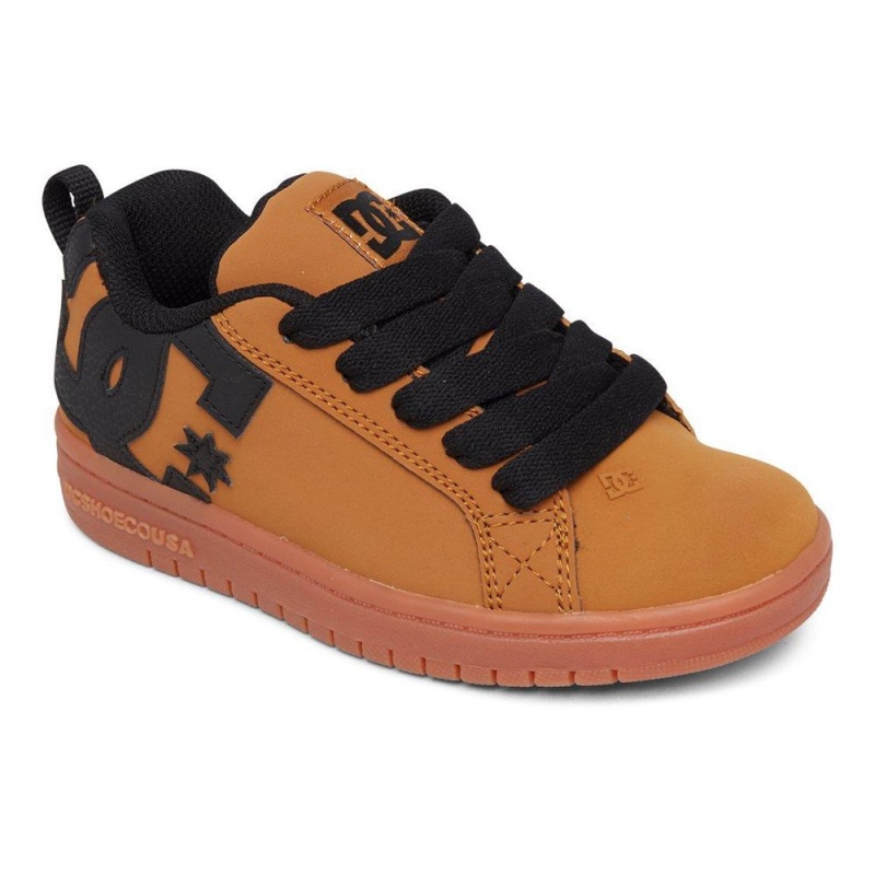 DC Shoes Court Graffik Skate Sko Børn Brune Sort | YLAP-01547