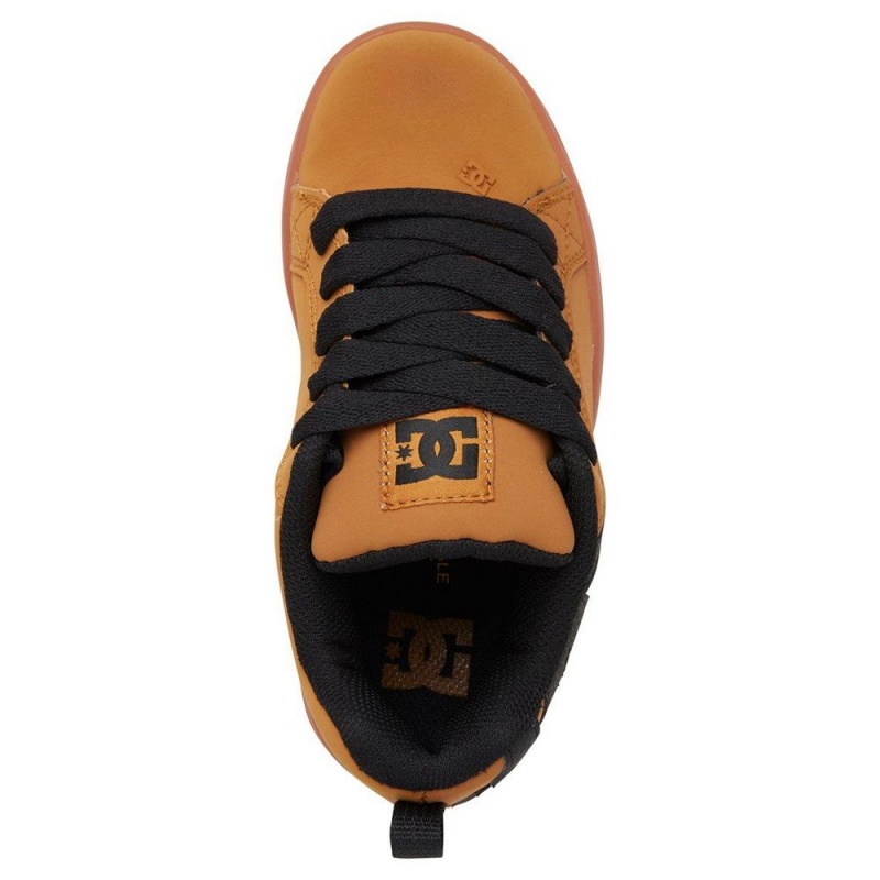 DC Shoes Court Graffik Skate Sko Børn Brune Sort | YLAP-01547