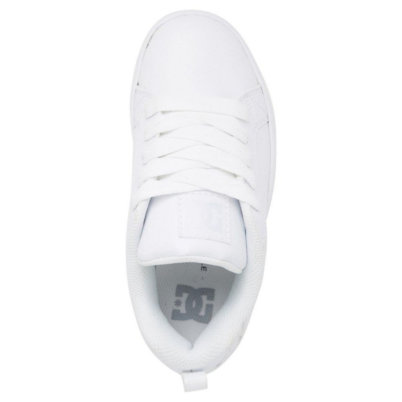 DC Shoes Court Graffik Skate Sko Børn Hvide | YCNR-86145