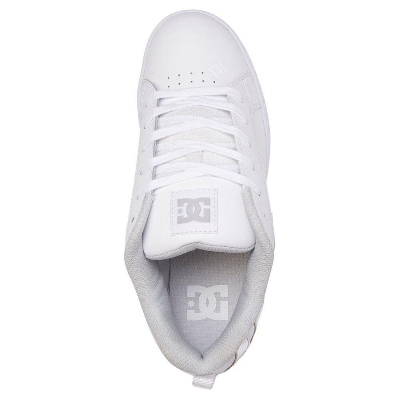 DC Shoes Court Graffik Skate Sko Dame Hvide Sølv | GXZH-06175