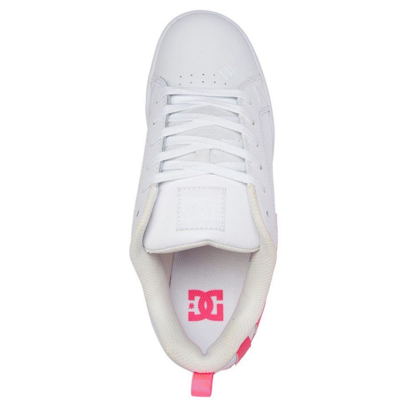 DC Shoes Court Graffik Skate Sko Dame Hvide Lyserød | ZAGR-17845