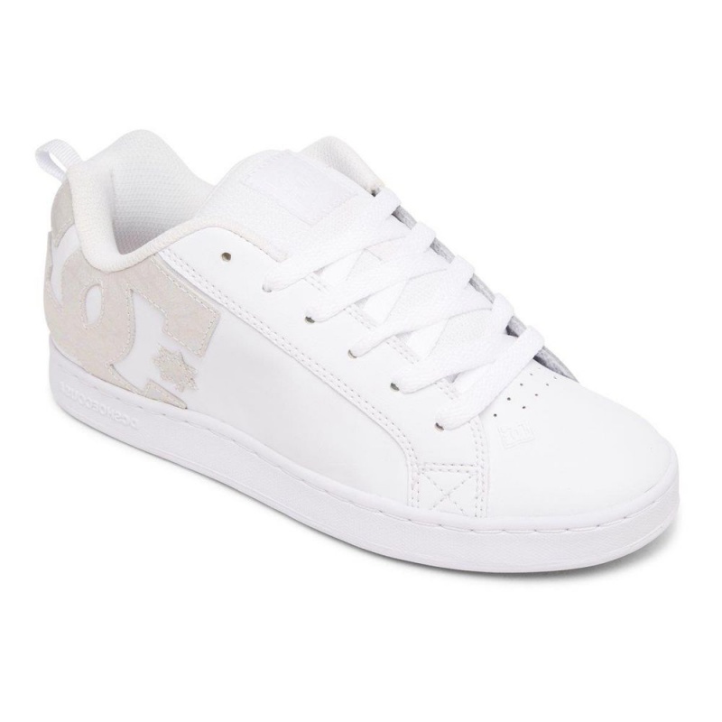 DC Shoes Court Graffik Skate Sko Dame Hvide Grå | JIED-12604