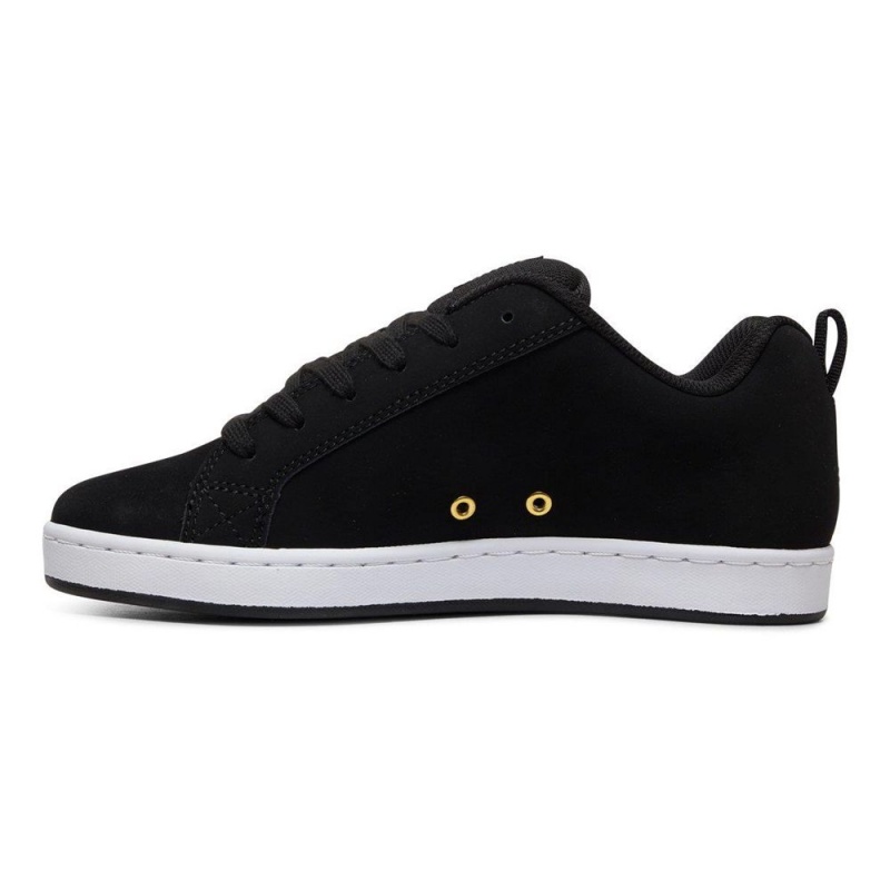 DC Shoes Court Graffik Skate Sko Dame Sort Guld | IEQF-60718