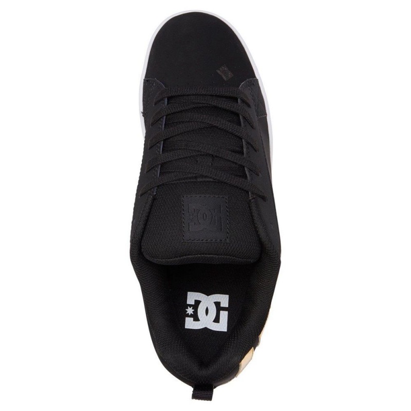 DC Shoes Court Graffik Skate Sko Dame Sort Guld | IEQF-60718