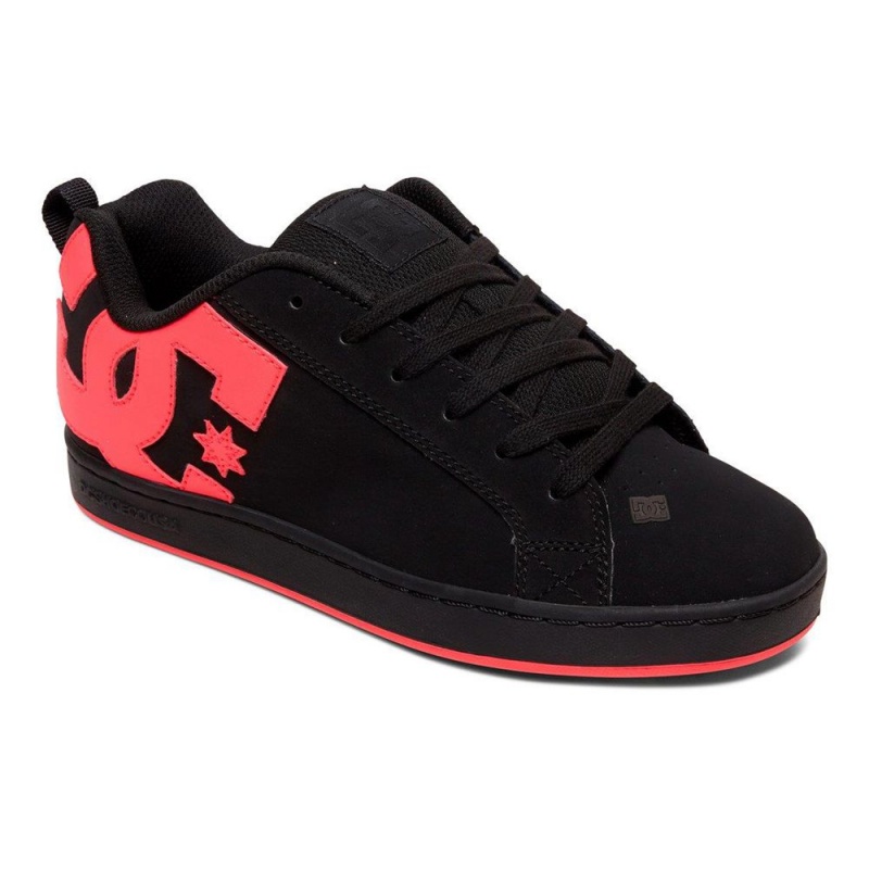 DC Shoes Court Graffik Skate Sko Dame Sort Mørkelyserød | RHWG-93271