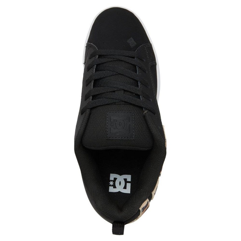 DC Shoes Court Graffik Skate Sko Dame Sort Leopard | PUBM-50891