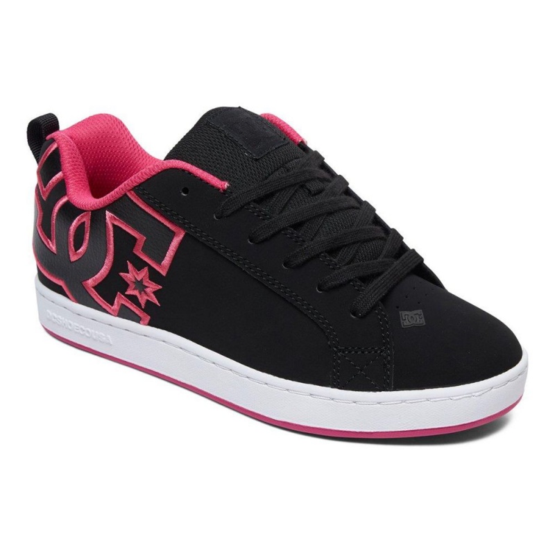 DC Shoes Court Graffik Skate Sko Dame Sort Lyserød | GRXE-13865