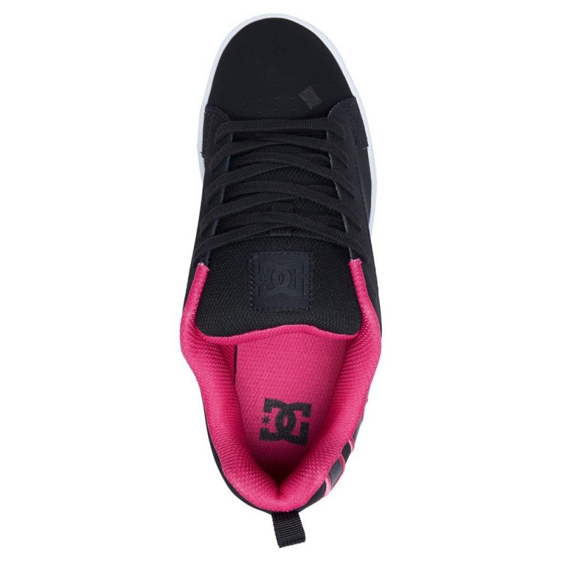 DC Shoes Court Graffik Skate Sko Dame Sort Lyserød | GRXE-13865