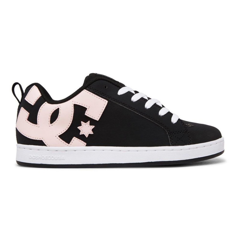 DC Shoes Court Graffik Skate Sko Dame Sort Lyselyserød | YCLG-14736