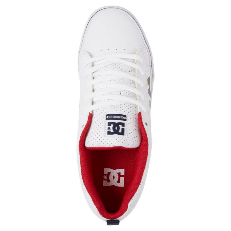 DC Shoes Court Vulc Skate Sko Herre Hvide Mørkeblå | IFAC-38912