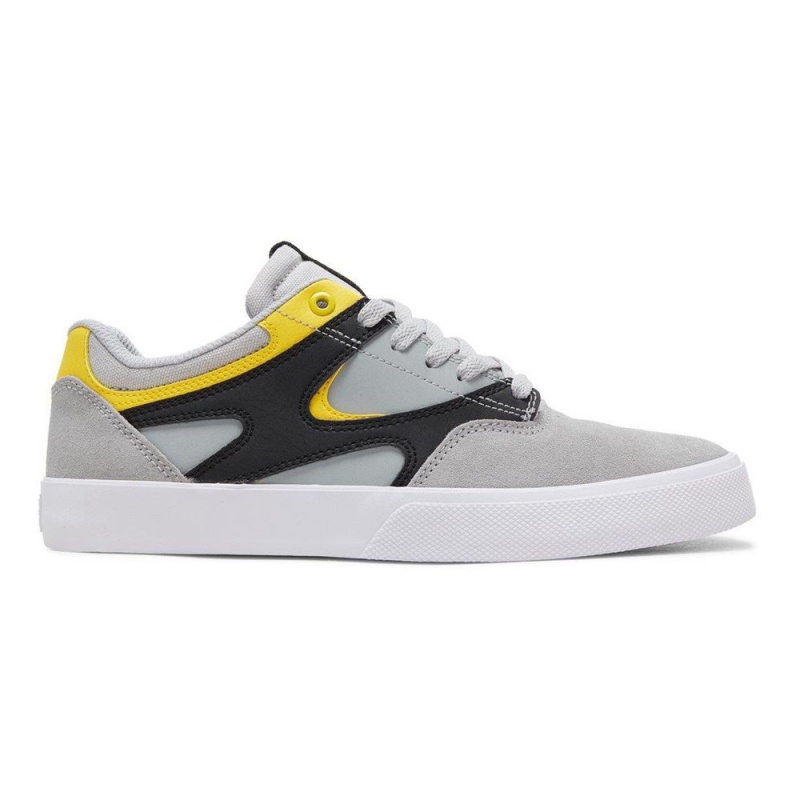 DC Shoes Kalis Vulc Skate Sko Herre Grå Gul | IELG-26754