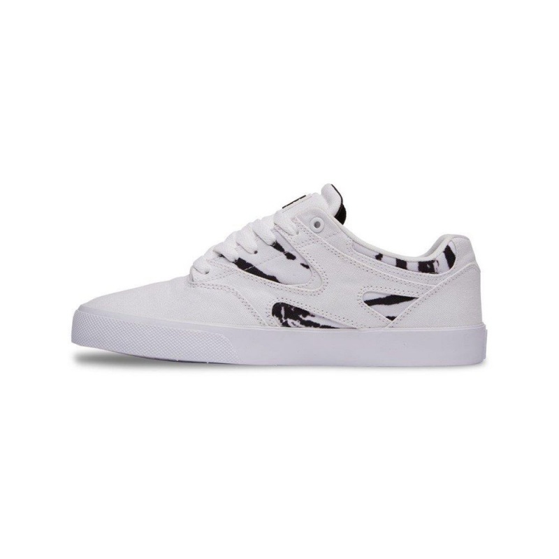 DC Shoes Kalis Vulc Skate Sko Herre Hvide Sort | SMFU-71523