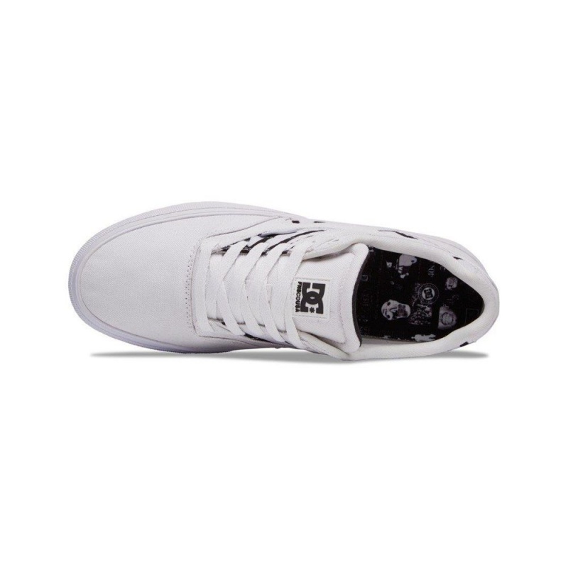 DC Shoes Kalis Vulc Skate Sko Herre Hvide Sort | SMFU-71523