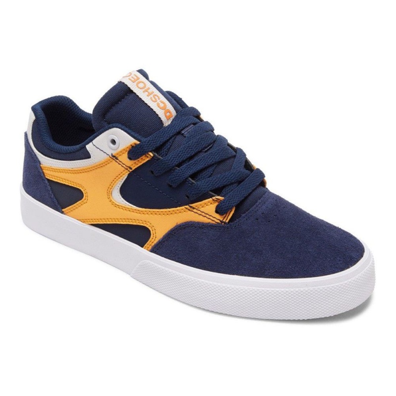 DC Shoes Kalis Vulc Skate Sko Herre Mørkeblå Orange | SZMJ-50892