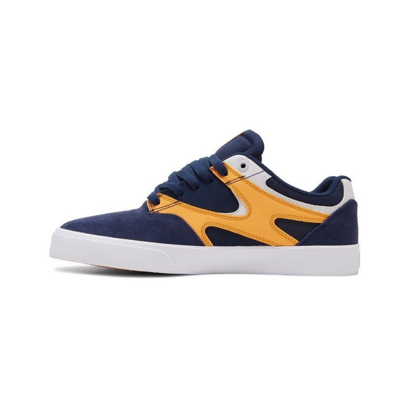 DC Shoes Kalis Vulc Skate Sko Herre Mørkeblå Orange | SZMJ-50892