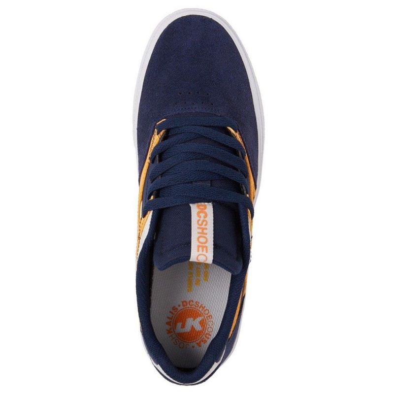 DC Shoes Kalis Vulc Skate Sko Herre Mørkeblå Orange | SZMJ-50892