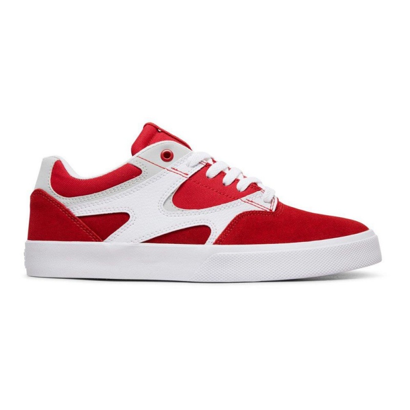 DC Shoes Kalis Vulc Skate Sko Herre Rød Hvide | DJKZ-60743