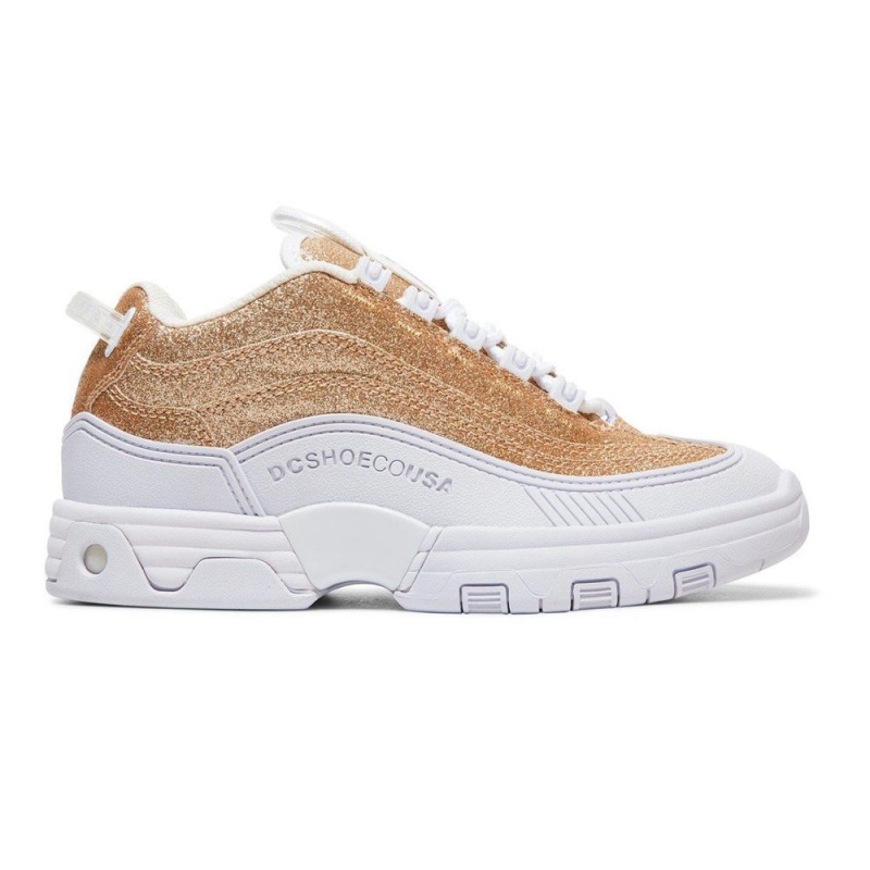 DC Shoes Legacy OG Sportssko Dame Guld Hvide | CHKX-78410