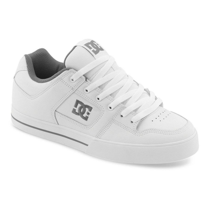 DC Shoes Pure Skate Sko Herre Hvide Grå | PYDO-75904