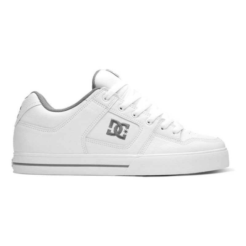 DC Shoes Pure Skate Sko Herre Hvide Grå | PYDO-75904