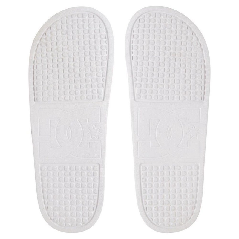 DC Shoes Slides Sandaler Dame Hvide Lyserød | TXUO-87230