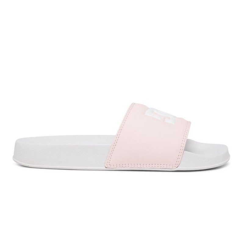 DC Shoes Slides Sandaler Dame Hvide Lyserød | TXUO-87230