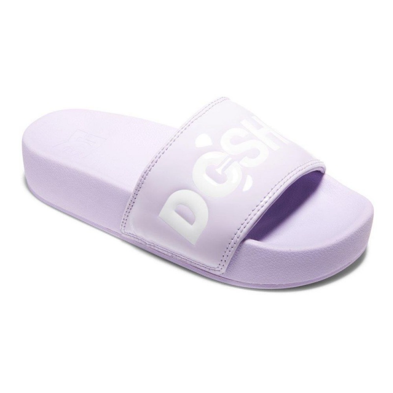 DC Shoes Slides Sandaler Dame Lilla Hvide | YGFL-38512