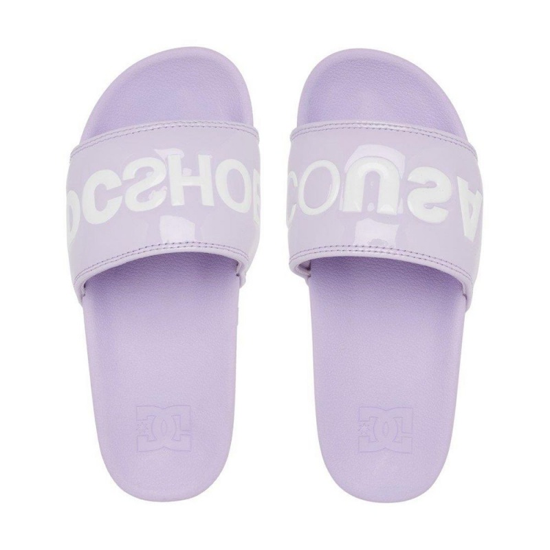 DC Shoes Slides Sandaler Dame Lilla Hvide | YGFL-38512